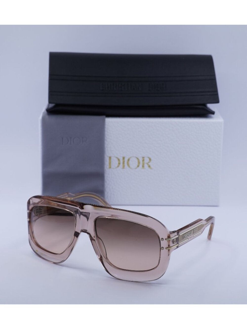 Dior DIORSIGNATURE M1U 40F1 Aviator Sunglasses - Pink / Roviex